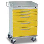Detecto WC33669YEL WHISPER Isolation Medical Cart 5 Drawers Detecto WC33669YEL WHISPE