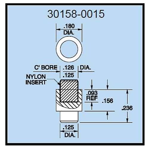 Dillon 30158-0015-BOT Nylon Insert Compression Fitting (Bottom)