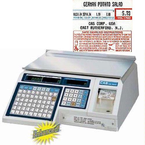 CAS LP-1000N Label Printing Scale Legal for Trade , 30 x 0.01 lb with a FREE 1 case CAS LST-8030 Non-UPC w/Safe Handling Label, 58 x 50 mm 