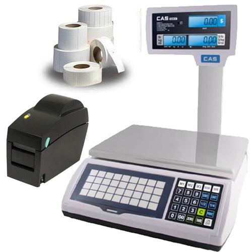 CAS JRS2000POLE30 NTEP Scale, 30 x 0.005 lb w/Column, Printer & Labels