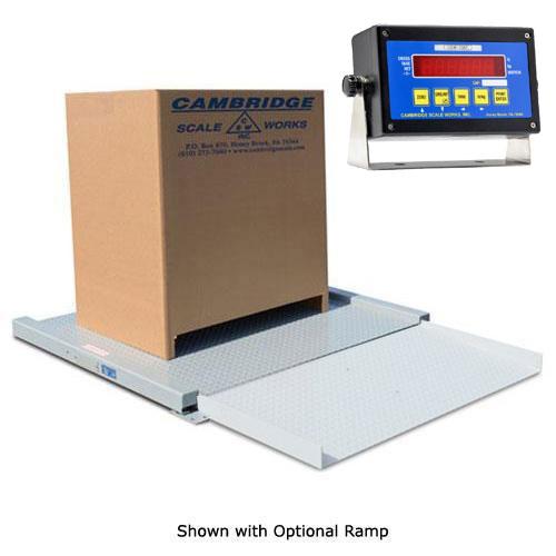 Cambridge 680UL36362K Model 680 Ultra-Lo Series 36 x 36 x 1.5 Floor Scale 2500 X 0.5 lb With CSW-10AT LED Digital Weight Indicator