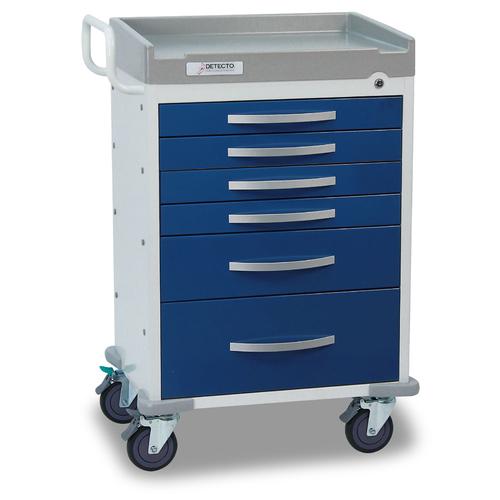 Detecto RC333369BLU Rescue Anesthesiology Carts 6 Drawers (Blue)