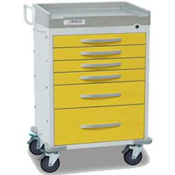 Detecto RC3333669YEL Rescue Isolation Medical Carts 6 Drawers (Yellow)