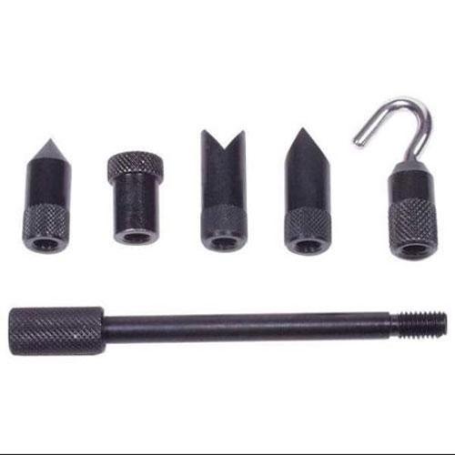 Shimpo FG-M6ADP Standard Steel Adapter Set, M6 Thread (Chisel, Cone, Flat Head, Notched, Hook, Ext. Rod)