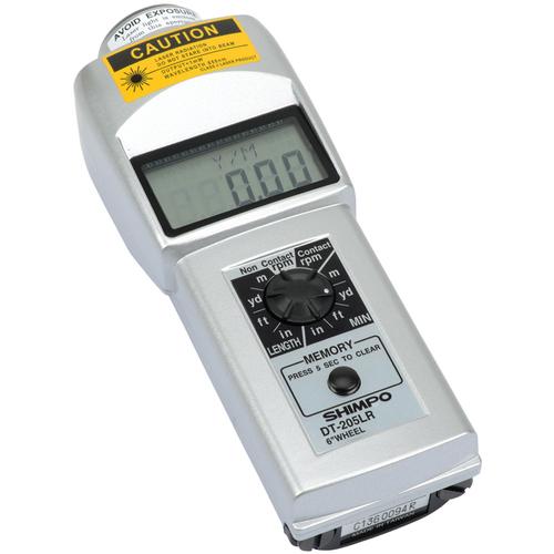 Shimpo DT-205LR-S12 Contact/Non-Contact Tachometer, LCD, 12in wheel