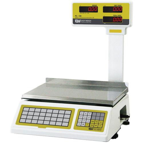Easy Weigh PC-100-PL Legal for Trade Dual Range Price Computing Scale with Pole Display - 30 lbs x 0.01 lb/60 lbs x 0.02 lbs