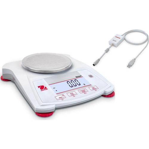 Ohaus Scout SPX222 Portable Balance 220 x 0.01g with USB Interface Device 