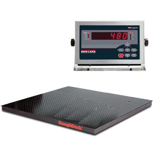Rice Lake 480-66318 Roughdeck Floor Scale 2.5 ft x 2.5 ft Legal for Trade with 480 Indicator - 2000 x 0.5 lb