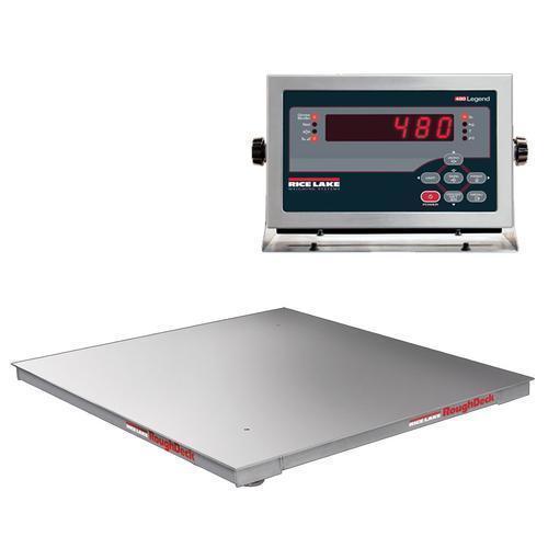 Rice Lake 480-18668 Stainless Steel Roughdeck Floor Scale 4 ft x 5 ft Legal for Trade with 480 Indicator - 10000 x 2 lb
