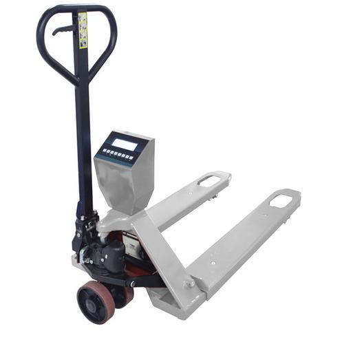 LP Scale LP7625SS-4827-2500 Stainless Steel 48 x 27 inch LCD Pallet Jack Scale with Build-in Printer 2500 x 0.5 lb